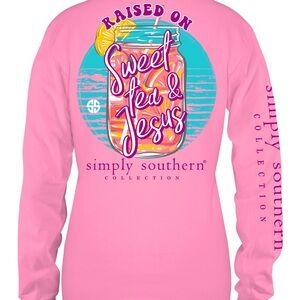 Simply Southern Pink 'Sweet Tea & Jesus' Long Sleeve